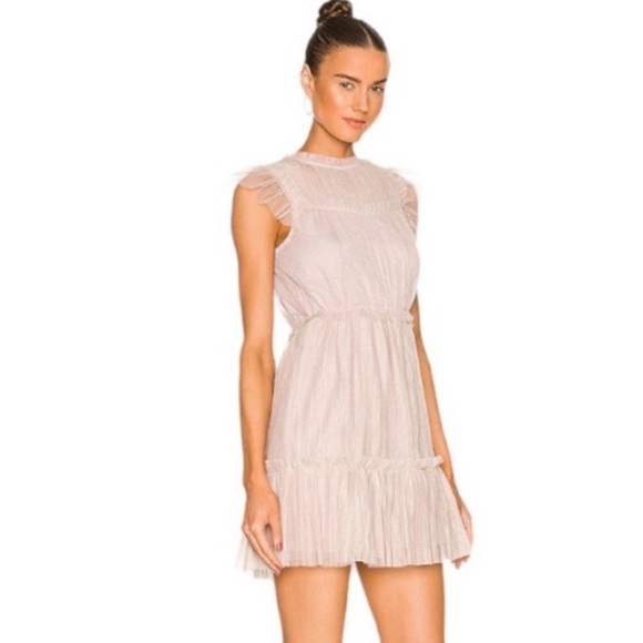 All Saints Perri Metallic Tulle Mini Dress - Picture 3 of 15